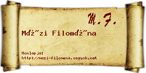 Mázi Filoména névjegykártya